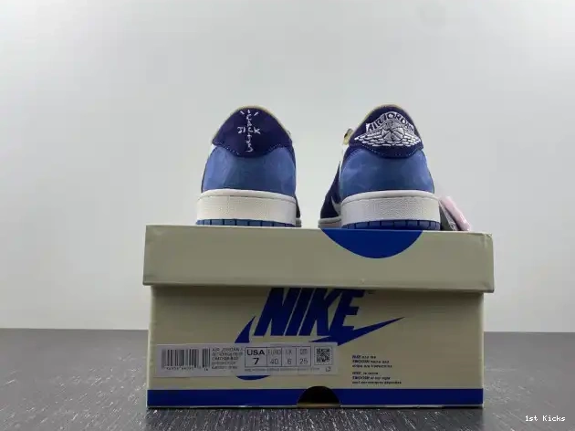 1st Kicks SCOTT DM7866-808 X TRAVIS CUSTOM AIR 1 JORDAN 0615